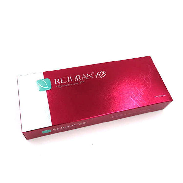 Rejuran HB Box – A red box of Rejuran HB skin rejuvenation treatment with PN, designed to hydrate and boost skin glow.