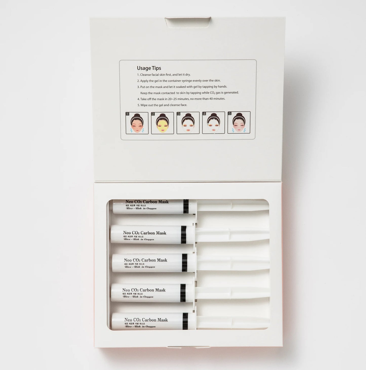 Riox Face Mask utilizes carboxy therapy to improve skin elasticity