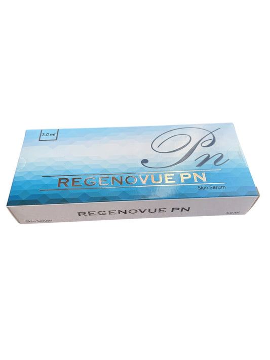 Box of regenovue PN skin serum, 3.0ml, designed to support skin rejuvenation and hydration.