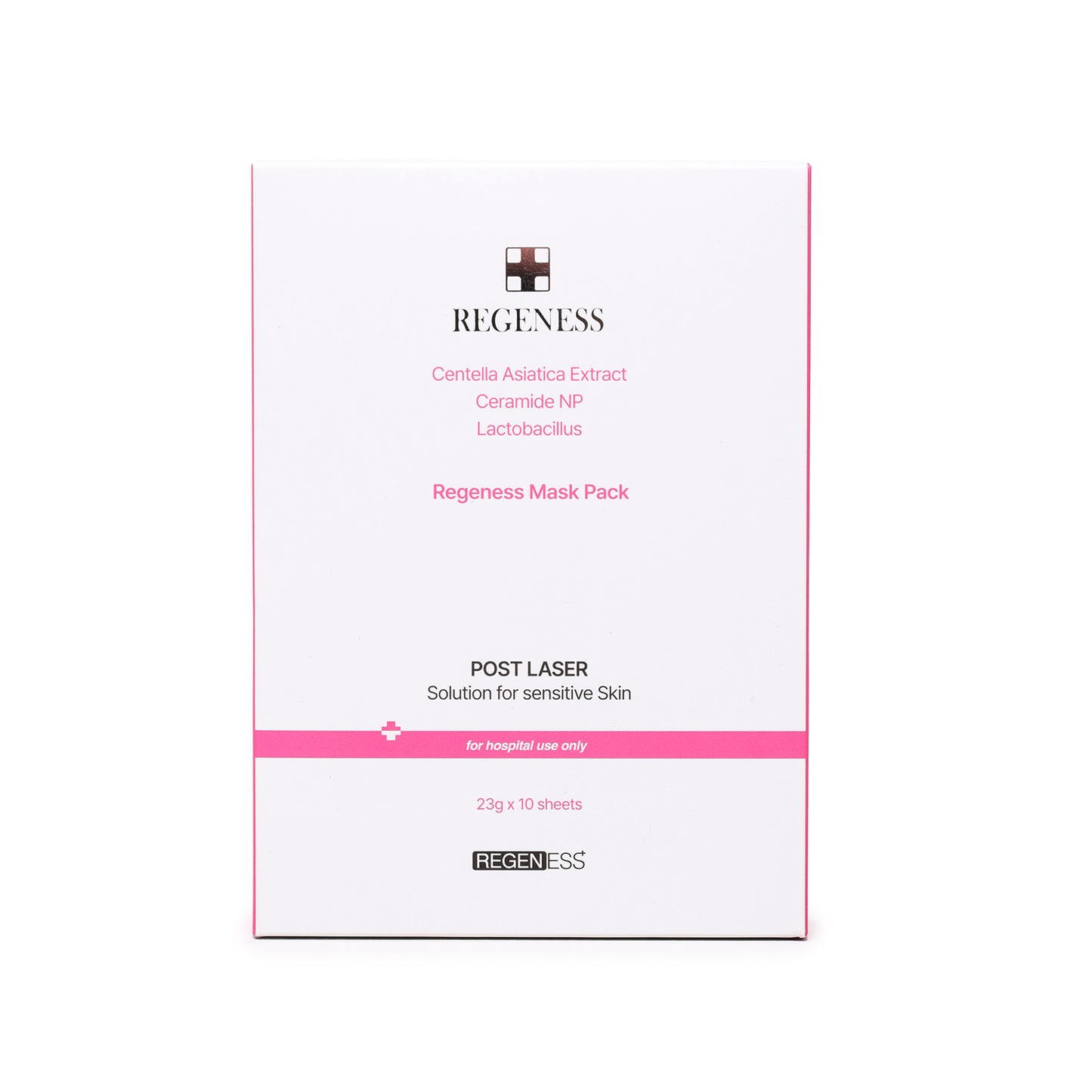 Regeness mask pack box on a white background