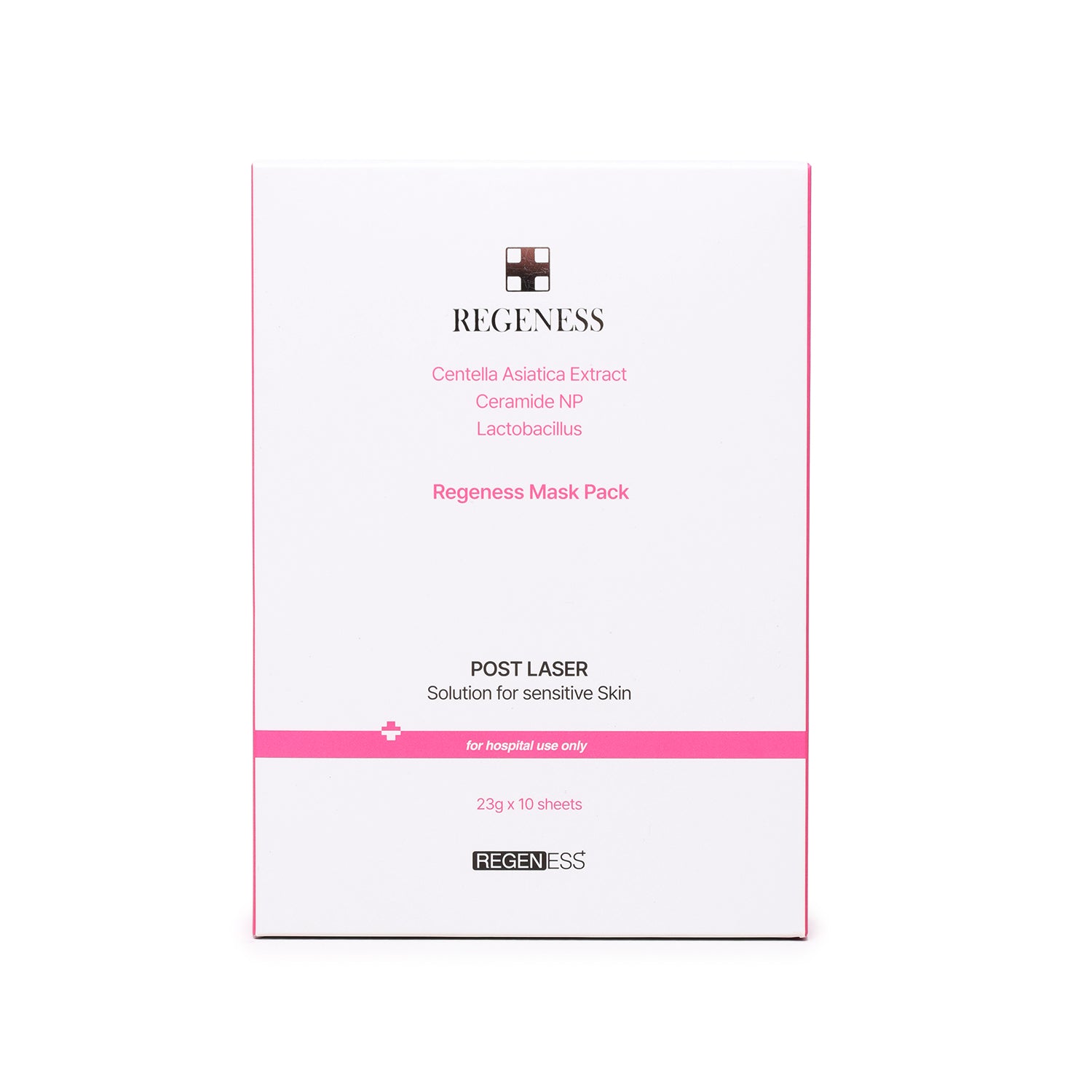 Regeness mask pack box on a white background