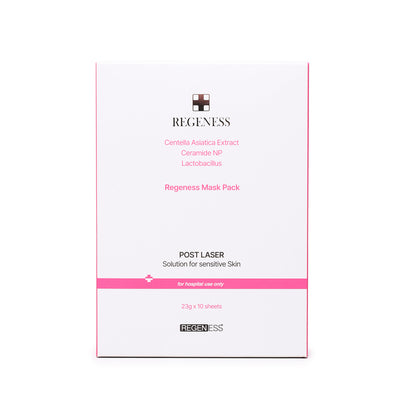 Regeness mask pack box on a white background