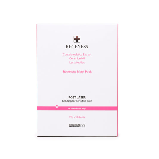 Regeness mask pack box on a white background