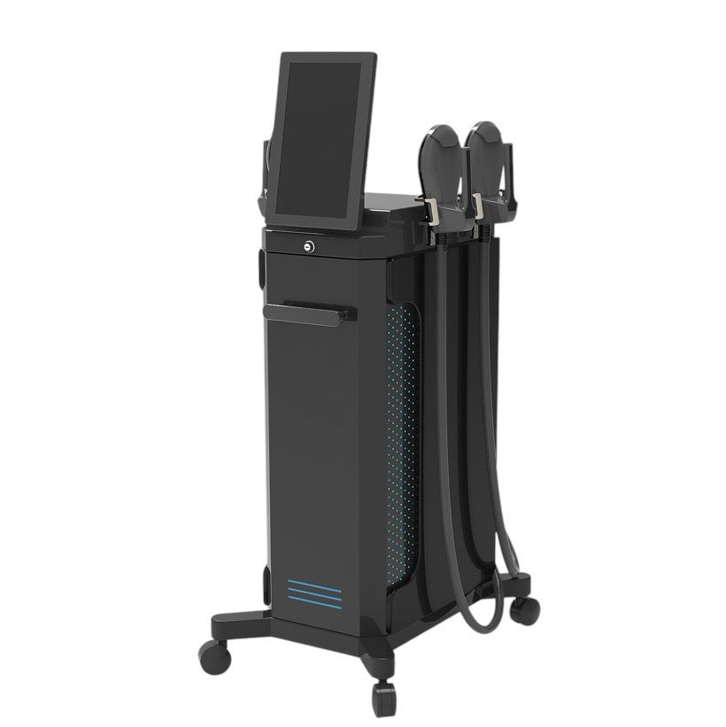 Black ems machine on a white background